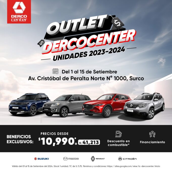Derco Center presenta el “OUTLET DERCO CENTER” en Surco con ofertas y beneficios inigualables