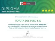 Toyota es la primera automotriz en obtener la cuarta estrella del programa Huella de Carbono Perú