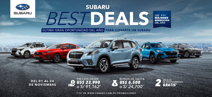 SUBARU anuncia la campaña «SUBARU BEST DEALS» con los mejores precios y beneficios por Fin de Año