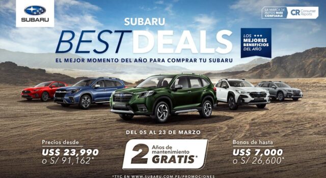 Subaru Best Deals: Ofrece precios desde US$ 23,990