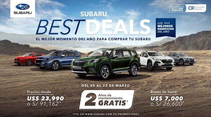 Subaru Best Deals: Ofrece precios desde US$ 23,990