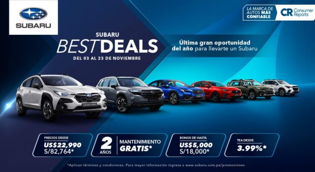 “SUBARU BEST DEALS”: LA ÚLTIMA GRAN OPORTUNIDAD DEL AÑO PARA COMPRAR TU VEHÍCULO CON LOS MEJORES BENEFICIOS