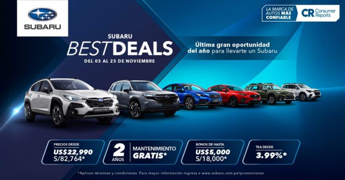 “SUBARU BEST DEALS”: LA ÚLTIMA GRAN OPORTUNIDAD DEL AÑO PARA COMPRAR TU VEHÍCULO CON LOS MEJORES BENEFICIOS