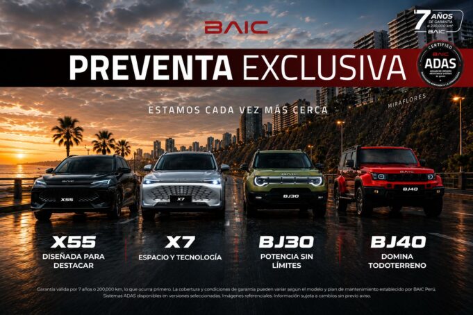 BAIC inicia su fase de preventa en el Perú abriendo las puertas a una nueva generación de SUVs y vehículos todoterreno