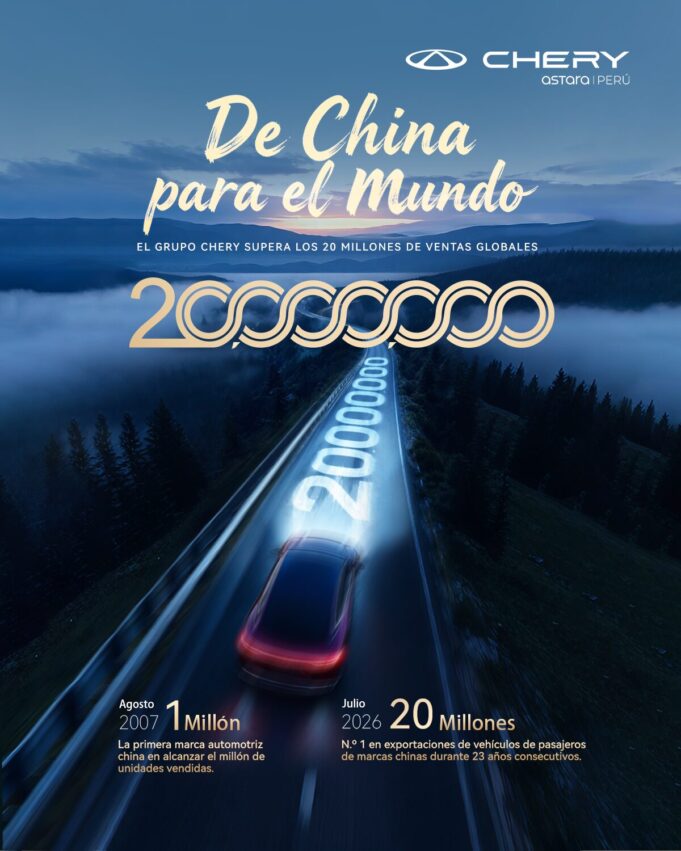 Chery supera los 20 millones de vehículos vendidos a nivel mundial