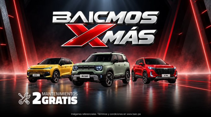 BAIC lanza “BAICMOS X MÁS”, su primera campaña ancla en el Perú, con un año de mantenimiento gratis y beneficios exclusivos